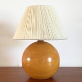 Vintage lamp in solid elm lampshade in wool 70s