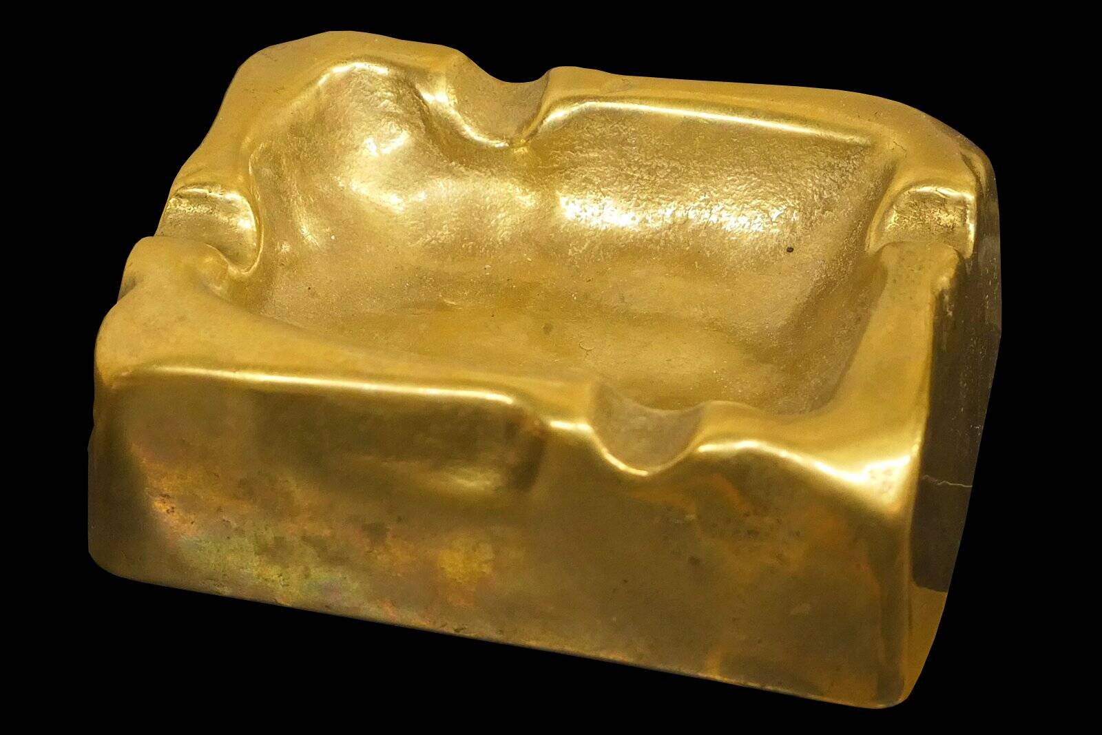 Brutalist bronze ashtray, Lauterbach, France, 1950s