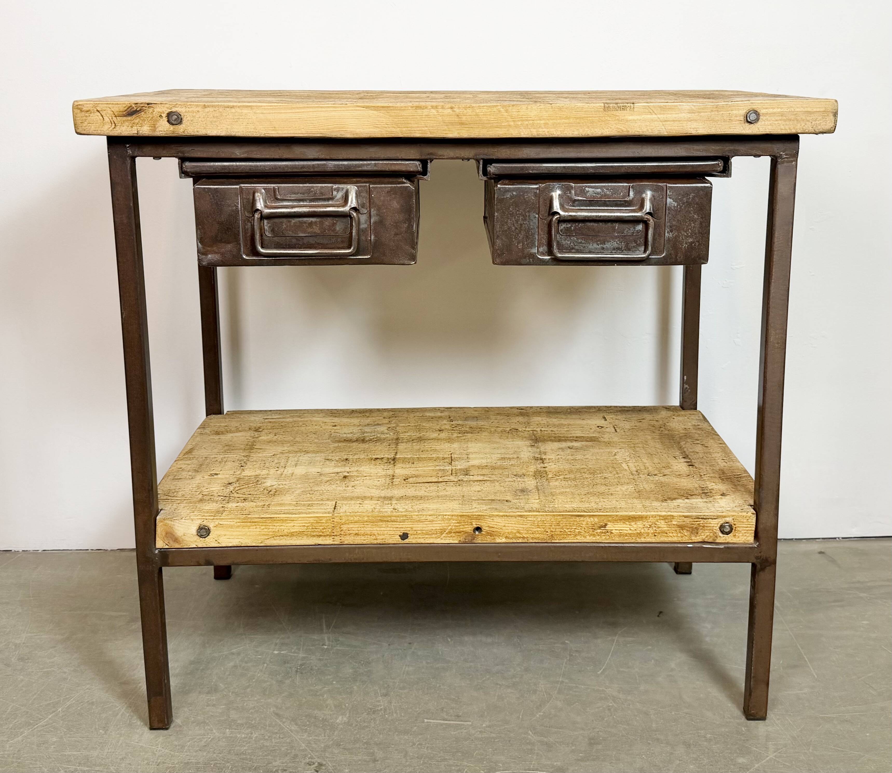 Vintage Industrial Worktable, 1960s