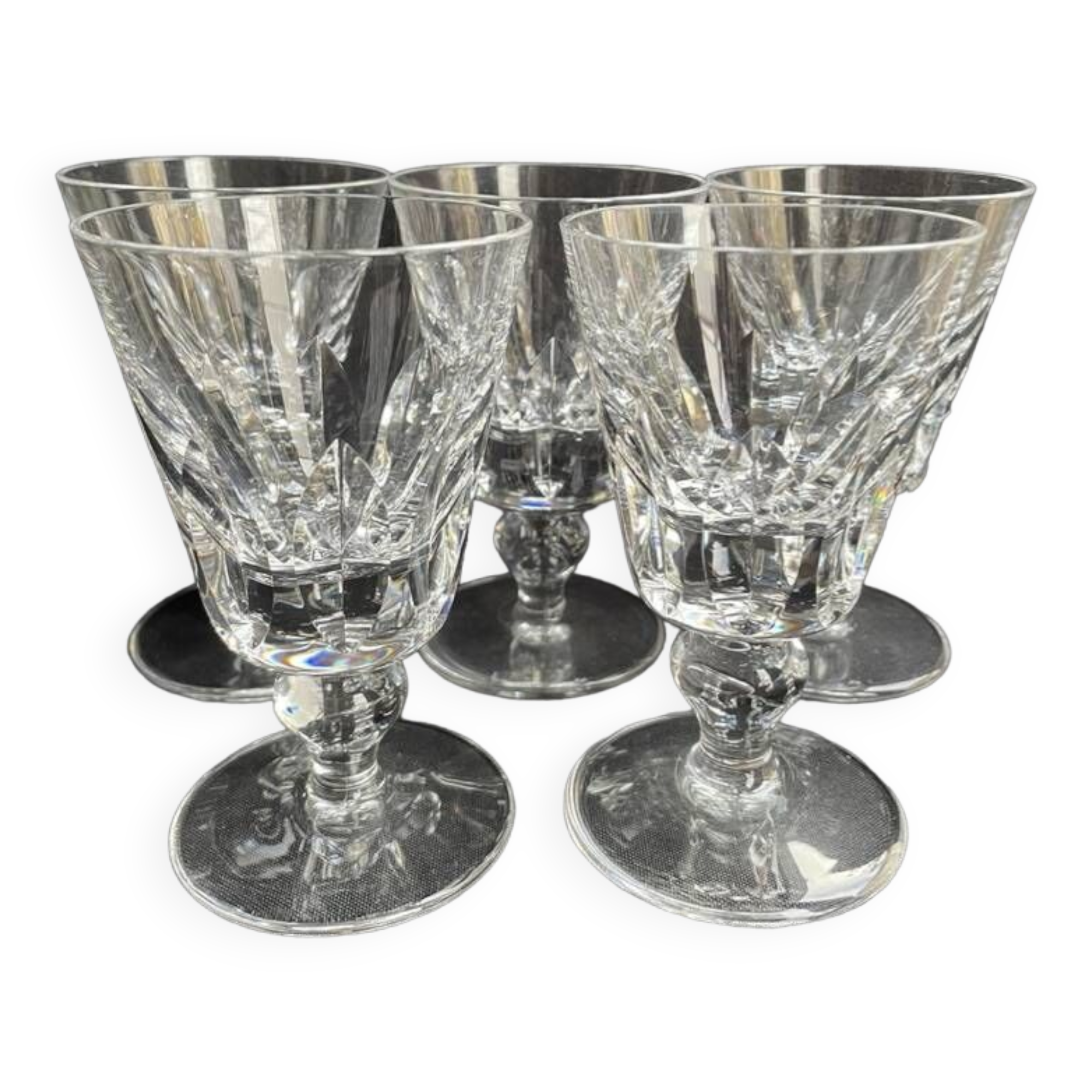 2899 – 5 Saint Louis wine glasses Jersey service In strong cut crystal