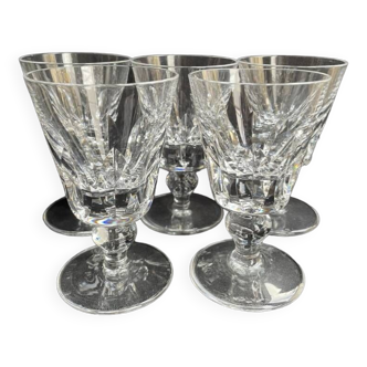 2899 – 5 Saint Louis wine glasses Jersey service In strong cut crystal