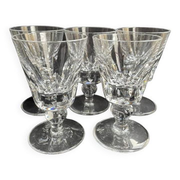 2899 – 5 Saint Louis wine glasses Jersey service In strong cut crystal
