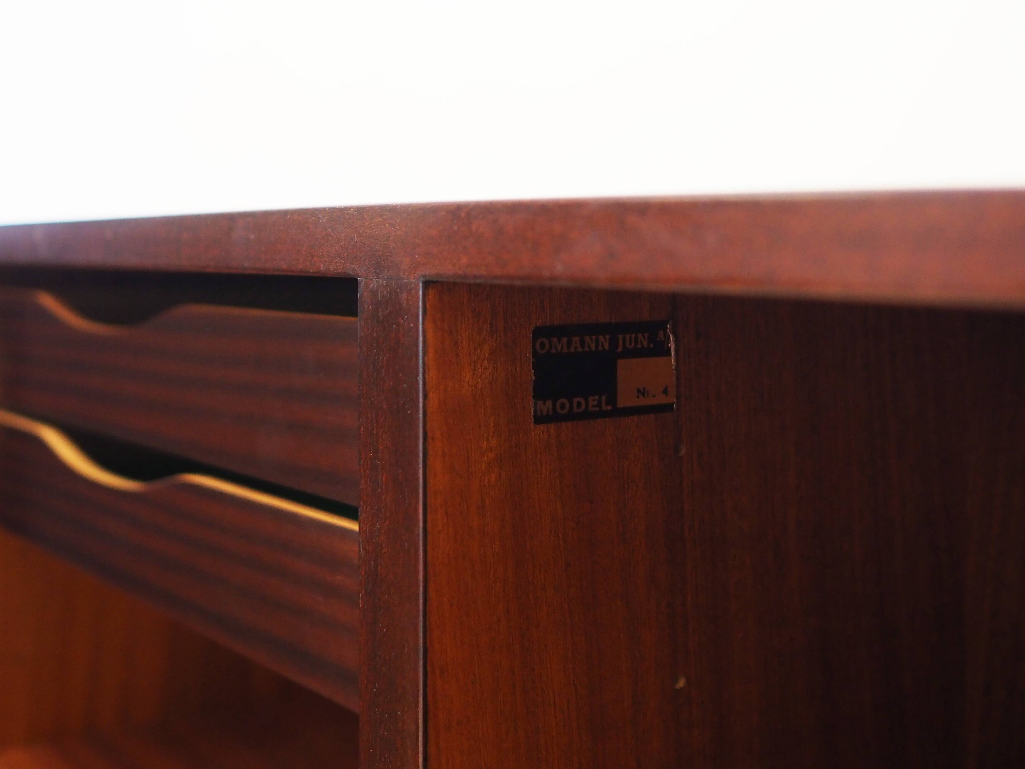 Mahogany cabinet, Danish design, 1970s, manufactured by Omann Jun