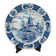 Large decorative wall plate blue and white windmills Delft style 41 cm