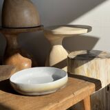 Large white and earthenware ceramic dish