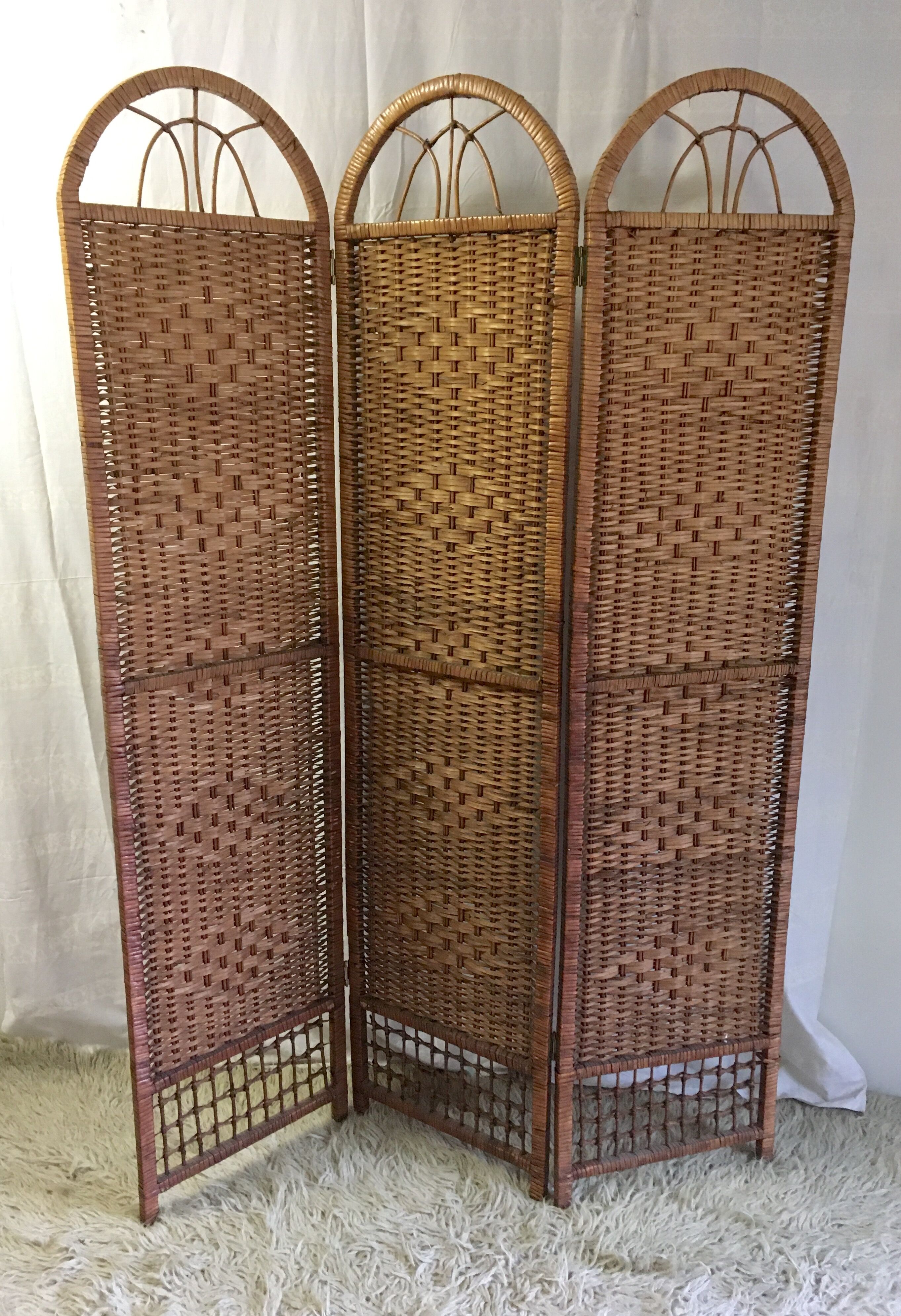 Vintage rattan screen