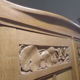 Former Parisian cabinet high in oak with pediment - 50s