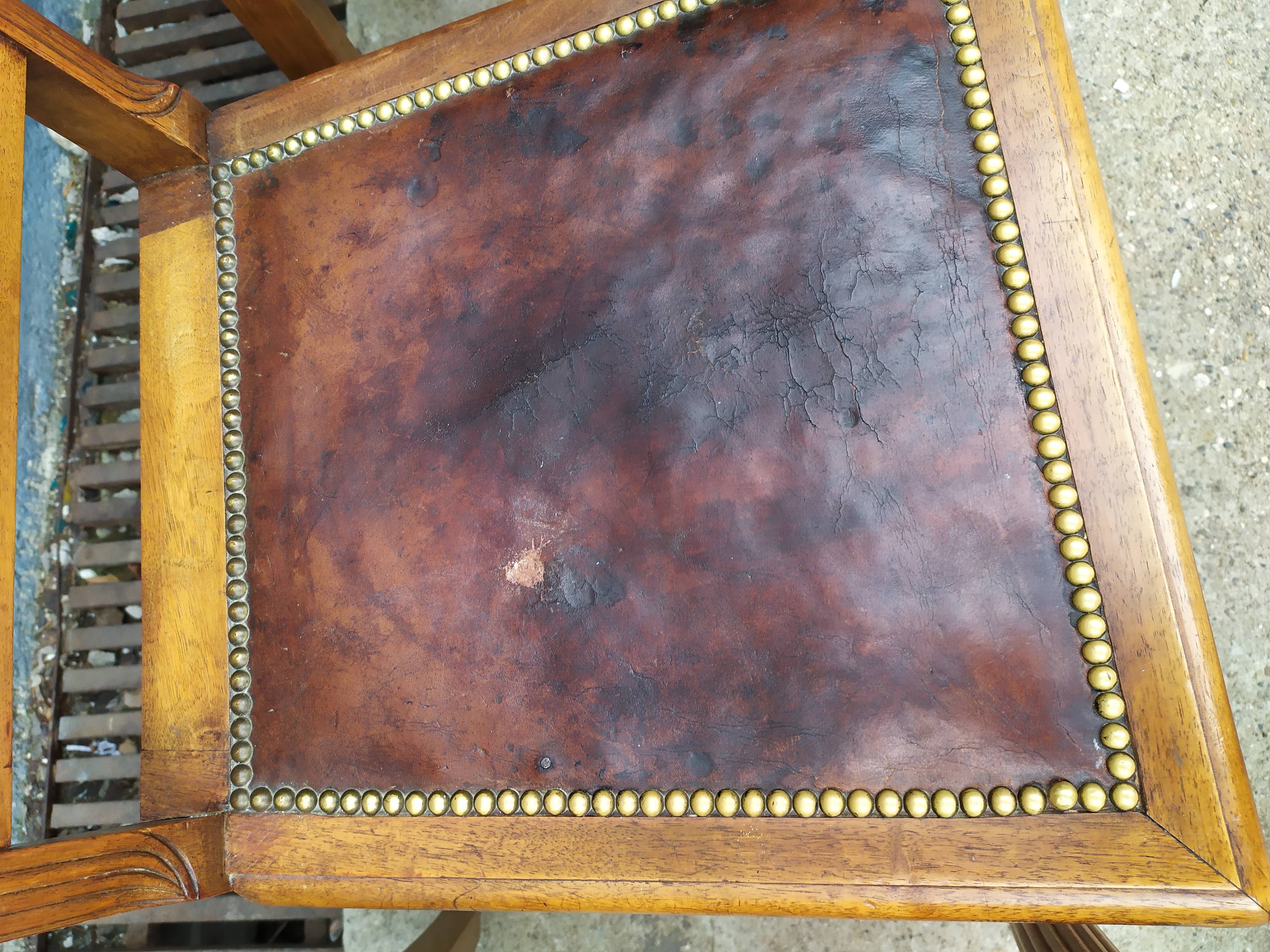 Series of 4 leather art deco chairs 1925