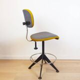 Upholstered Vintage Desk Swivel Stool, Spain, 1960s