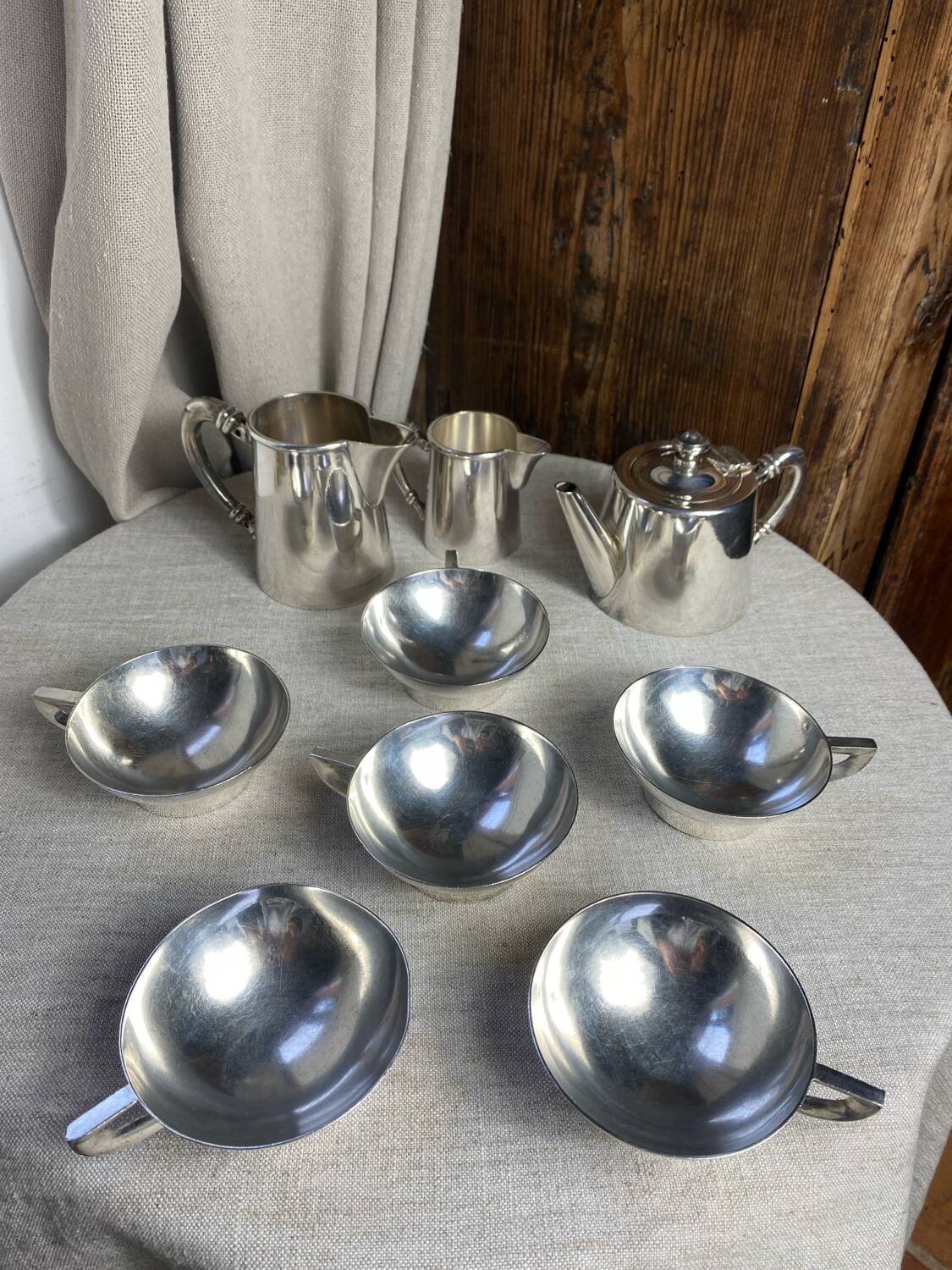 Art Deco silver-plated metal coffee/tea service