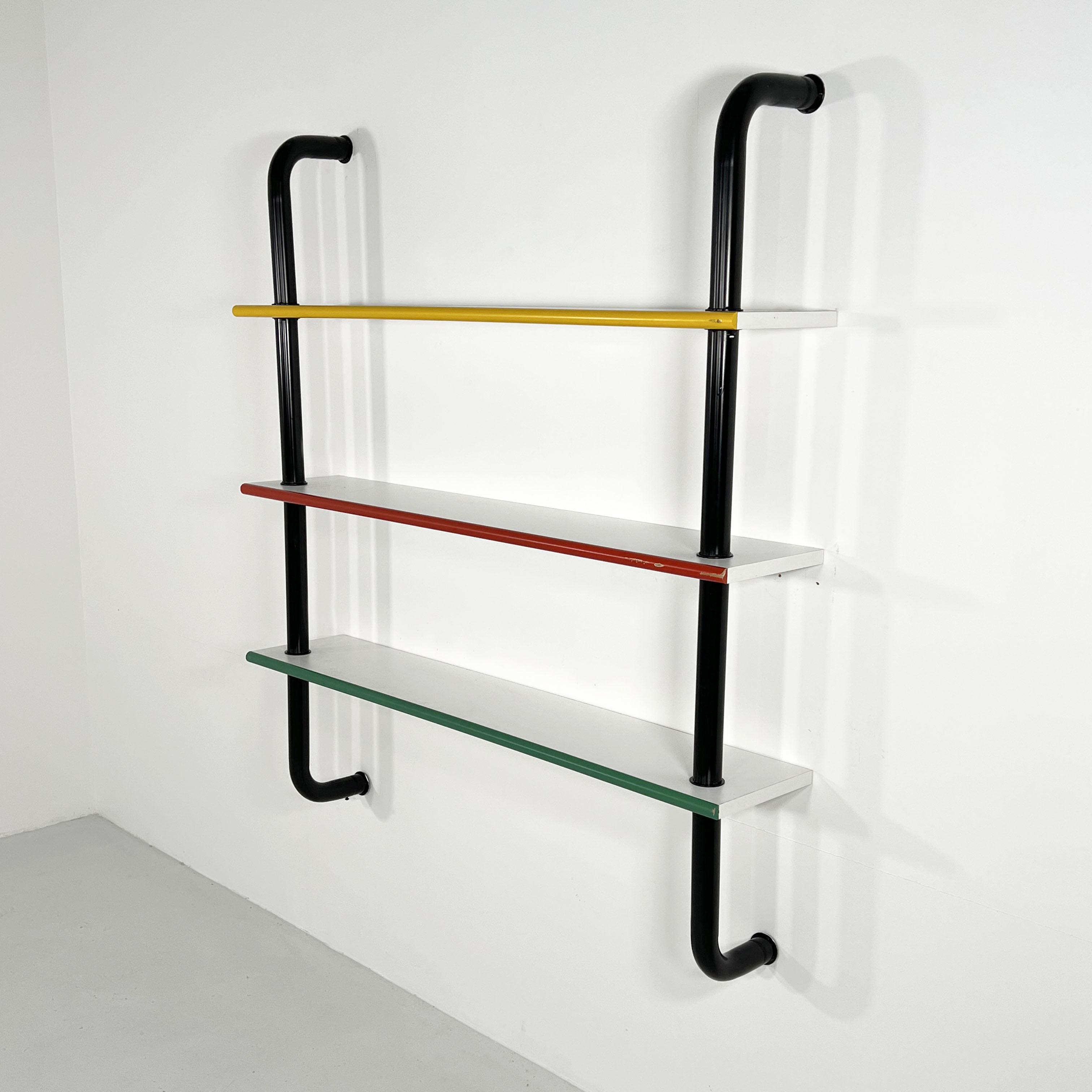 Multicolored tubular wall shelf, 1980