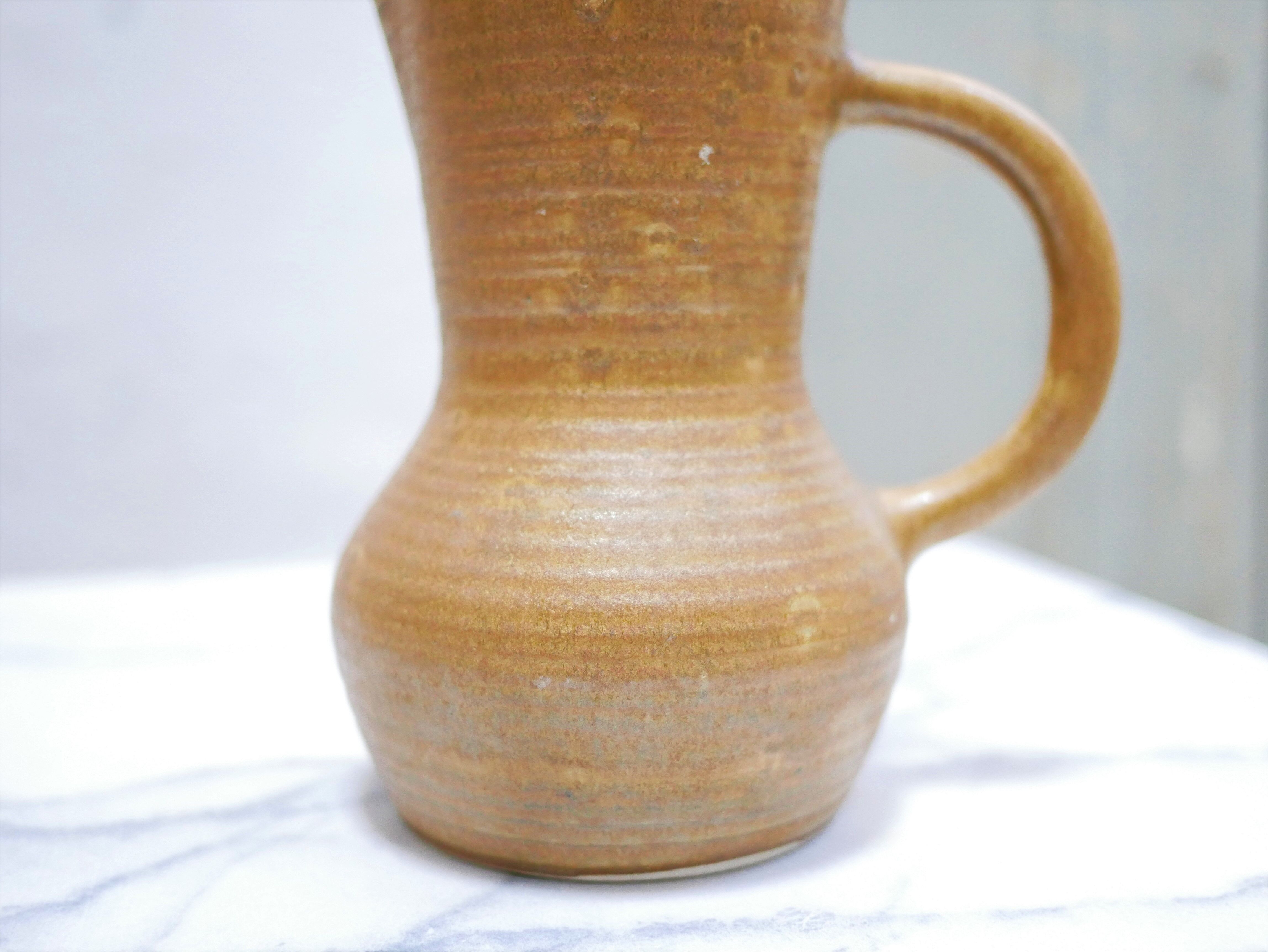 Vintage stoneware pitcher by the digoin factory, France