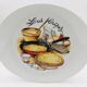 6 Crepe plates and its dish, in porcelain.