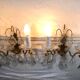 Pair of bronze sconces and crystal tassels 2 lights louis xv style