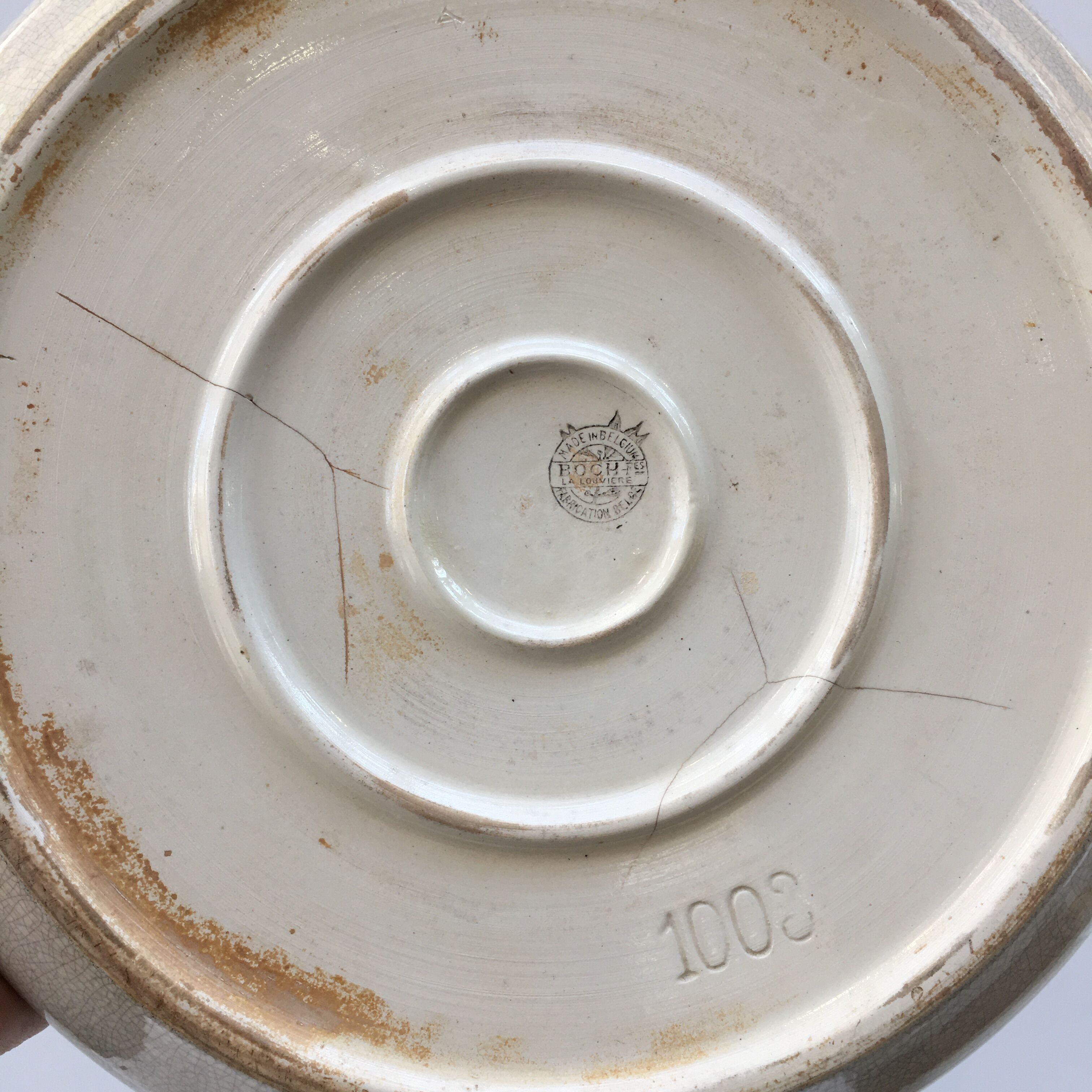 Plat en émail craquelé Boch La Louviere