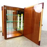 Italian Goatskin Book Shaped Dry Bar Cabinet by Aldo Tura, 1950s