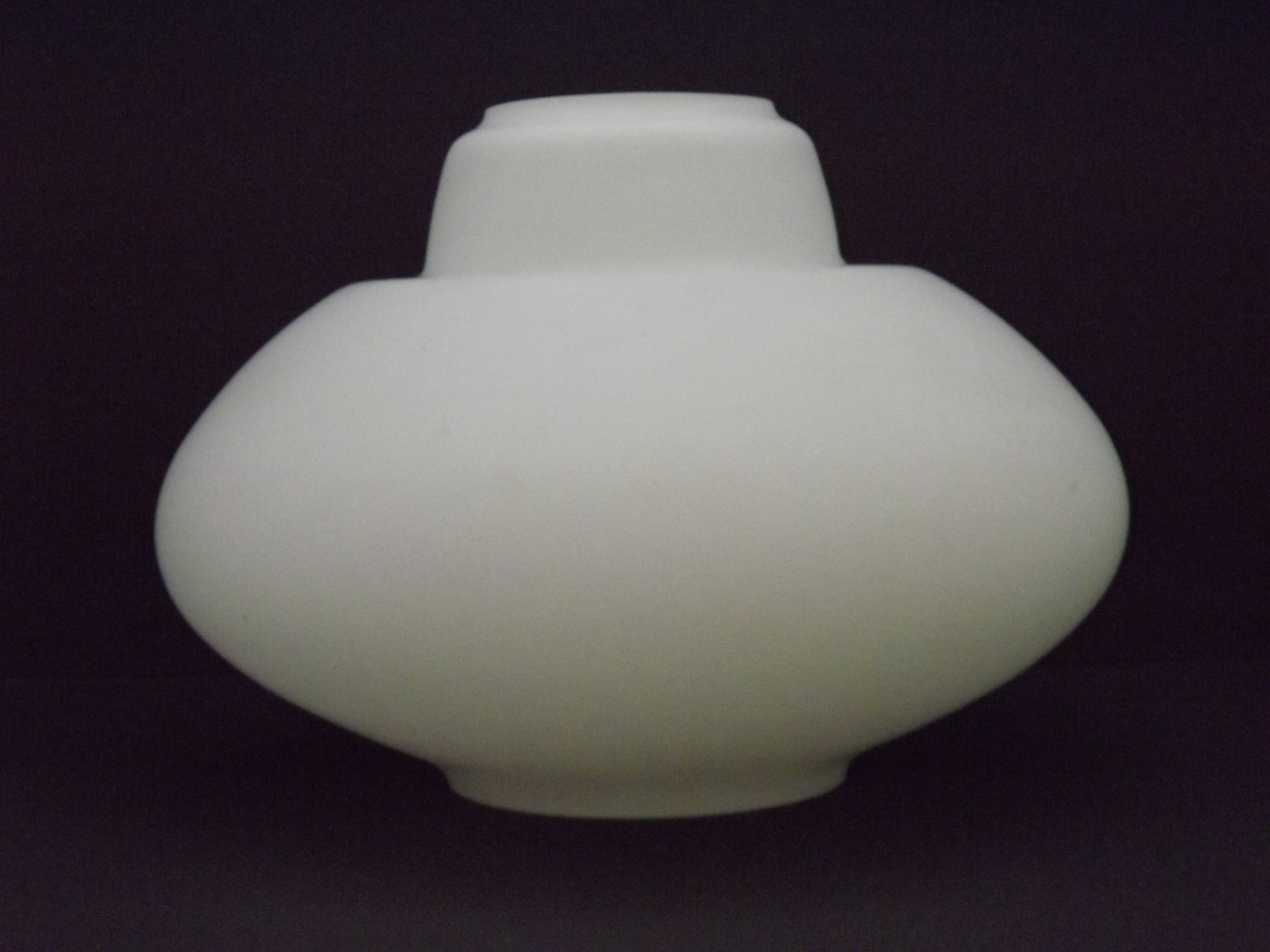 Large French Vintage Retro White Opaque Glass Pendant Ceiling Light Shade