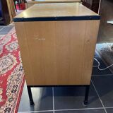 Storage furniture in ash and lacquered metal