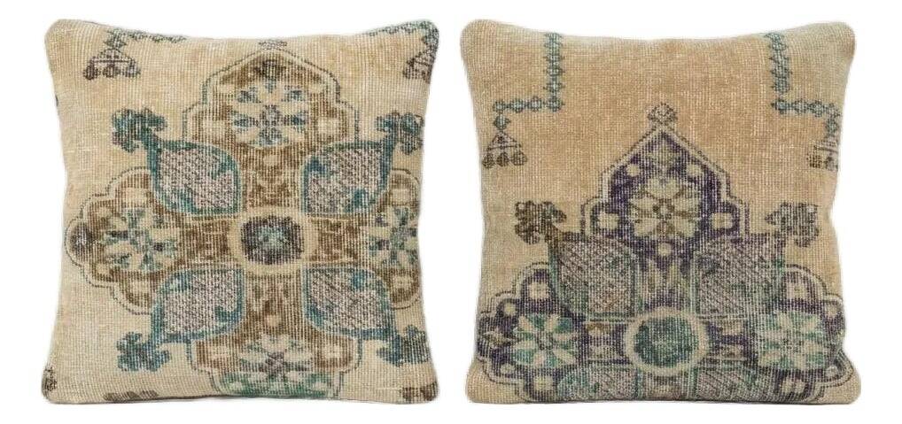 Set of 2 vintage Turkish cushion covers 51x51 cm