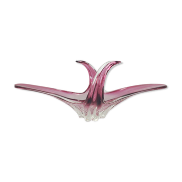 Bol murano verre violet blanc bol de fruits design