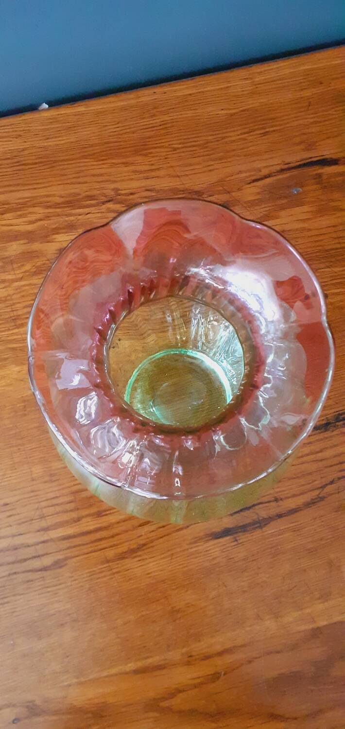 Vase corolle Bicolore début XXéme Soufflé à la bouche
