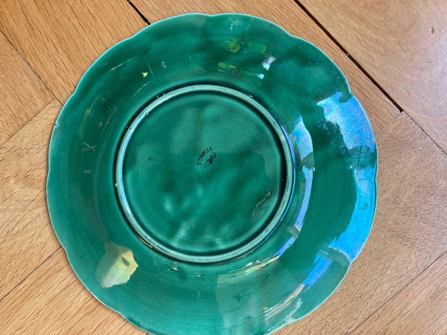 Gien Leaf Slush Dessert Plates