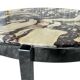 Runder italienischer Couchtisch 70er Jahre – Breccia Marmor & Chrom