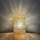 Glashütte Limburg amber bubble glass ceiling light and 2 sconces, 1960s
