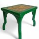 Antique Painted Accent Table with Vintage Floral Top, Bohemian Style