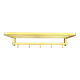 Vintage wall coat rack in gold aluminium – 1960s – 5 hooks