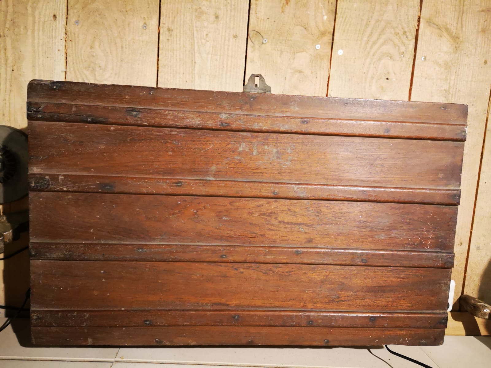 Old mahogany wooden trunk