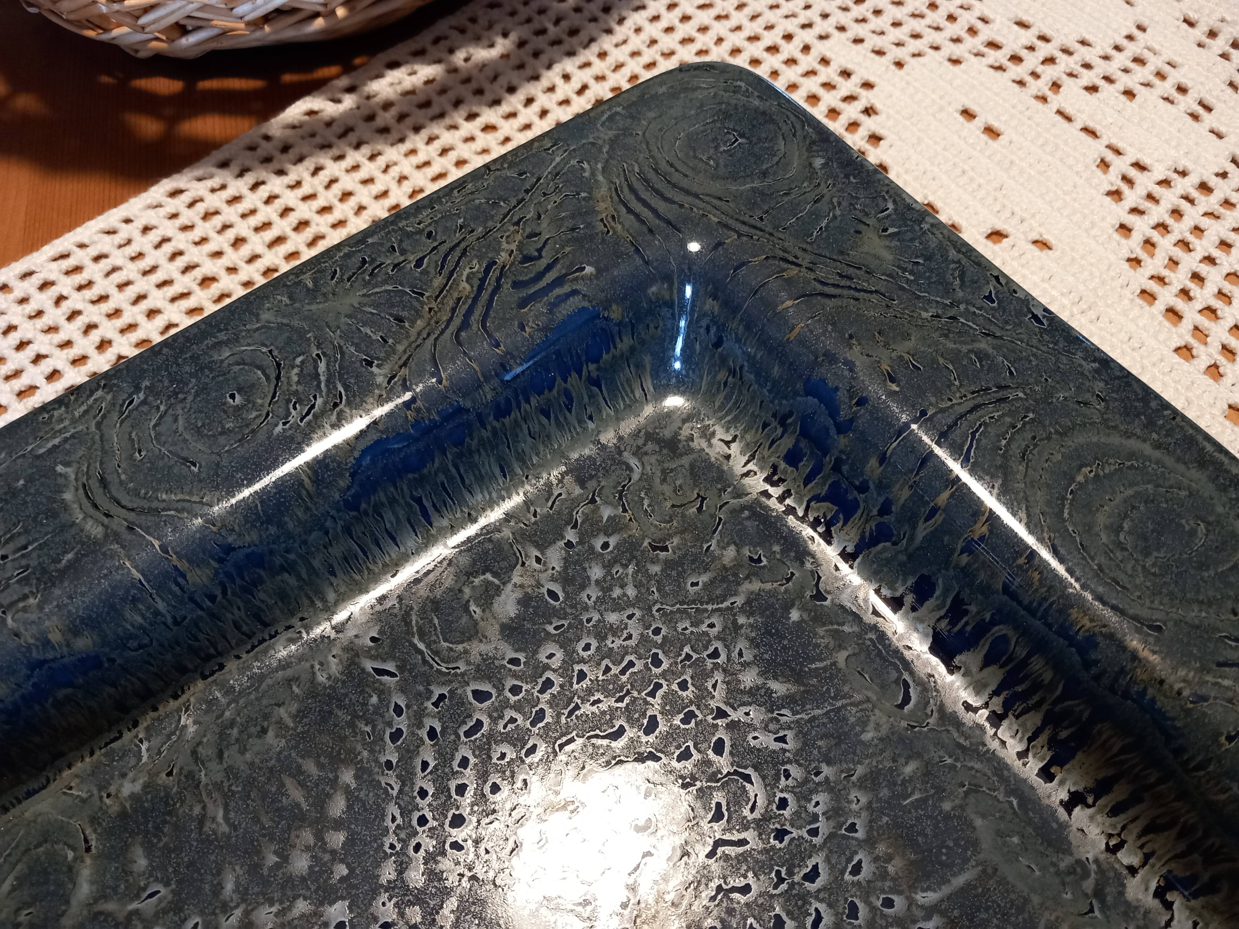 Glazed ceramic centrepiece signed Vila Clara