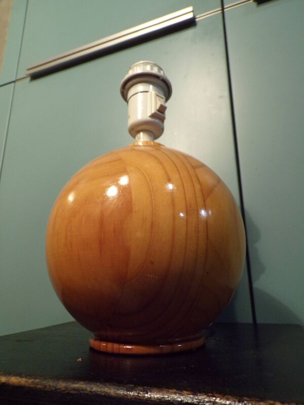 Lampe boule 1980 en pin
