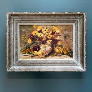 Nature morte à l'huile "Le bouquet jaune", milieu XXème