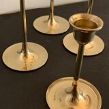 4 Scandinavian brass candle holders