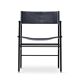 Pair of bar stools with navy blue backrest and metal frame.