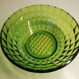 Plat en verre vert XXème siècle vintage