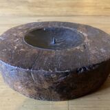 Teak wood candle holder