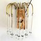 Teardrop wall lamp with 13 clear Murano glass drops
