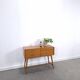 Vintage teak Danish chest of drawers with high slanted legs, side table, sideboard.