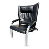 WK Wohnen Spot 698 reclining black lounge chair by Stefan Heiliger, 1980s