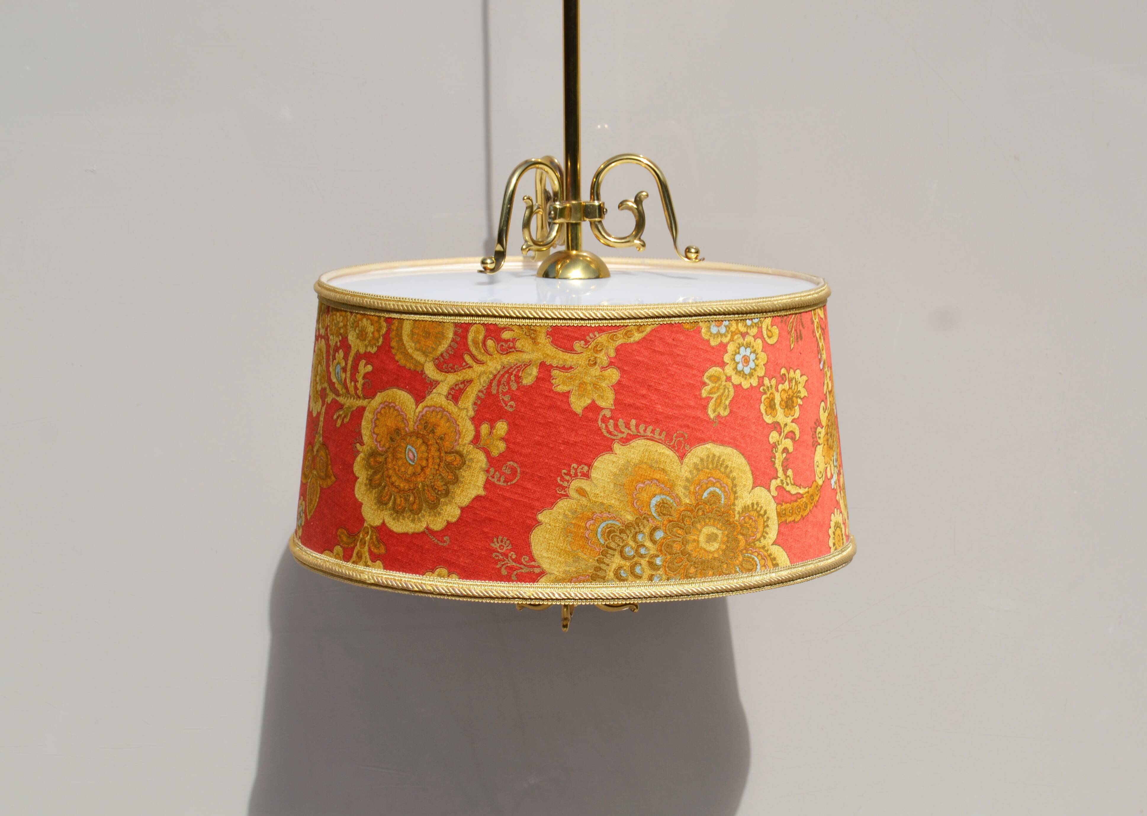 Vintage Classic style 20th Century Ceiling Lamp in Red and Gold