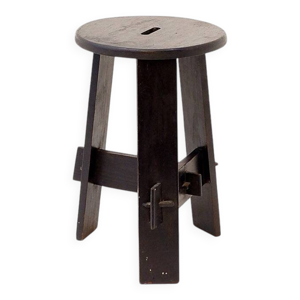 tabouret tripode vintage - noir