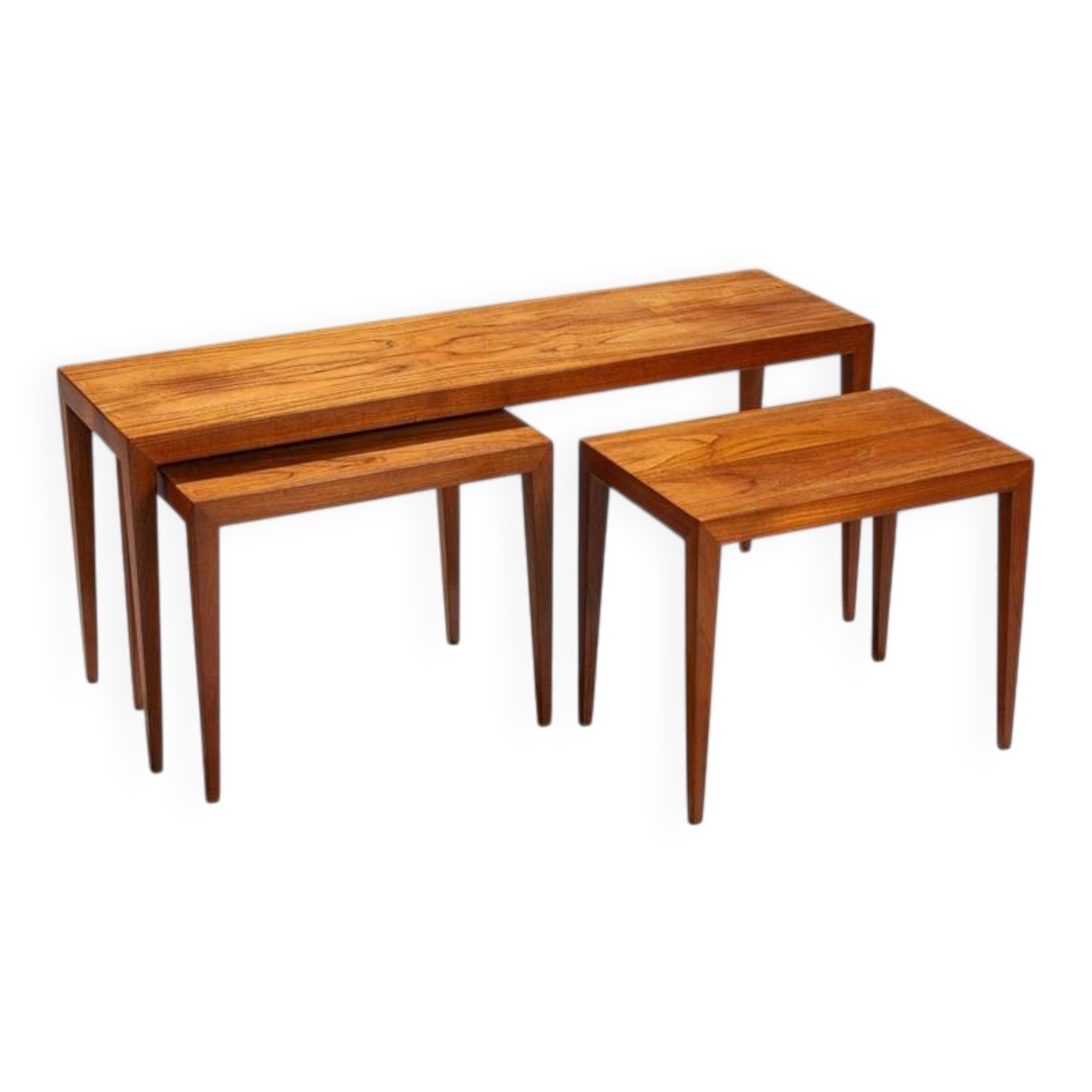 3 tables gigognes en teck par Severin Hansen pour Haslev, Danemark 1960