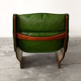 Canada model leather armchair and ottoman by Osvaldo Borsani