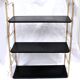 String modular shelf in gilded brass and black lacquered sheet metal Modernist DESIGN 1950-1960