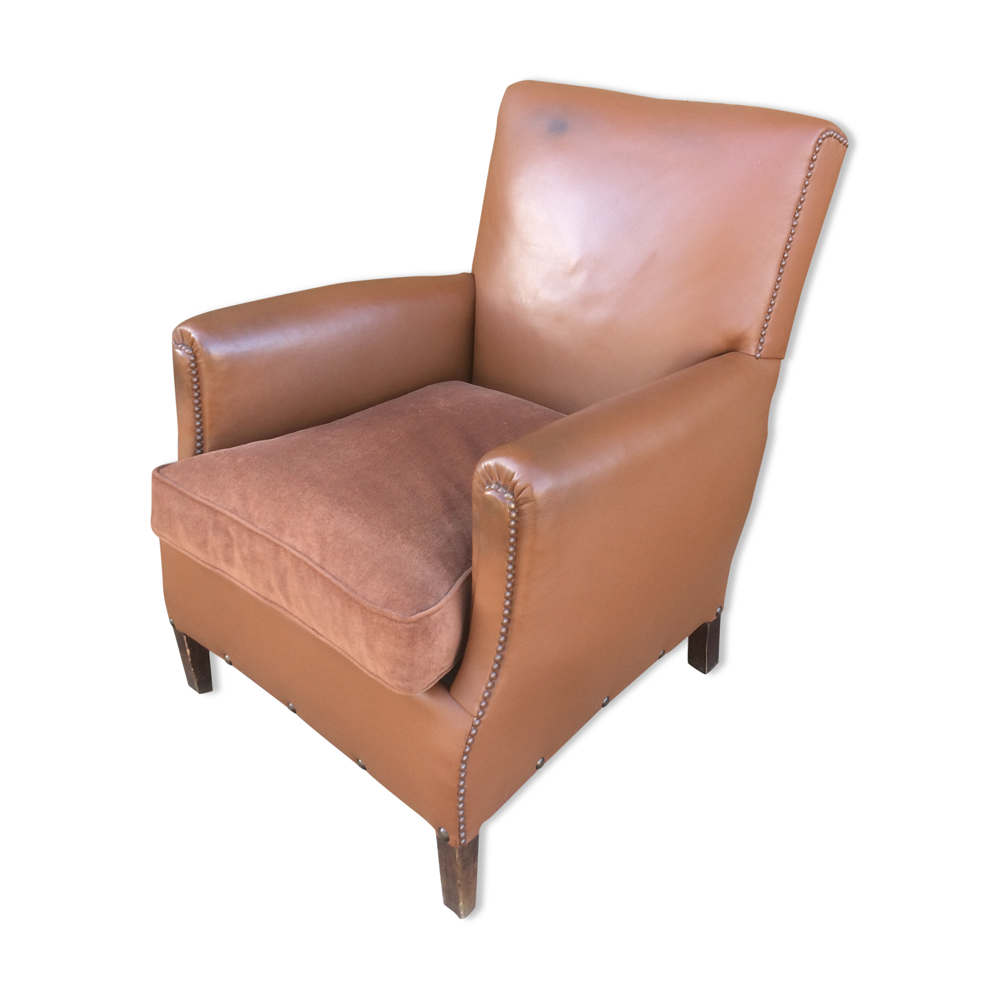 Leather club armchair