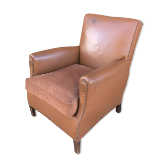 Leather club armchair