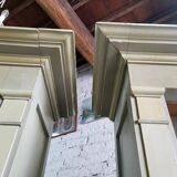 Magnificent pair of green painted fir bookcase display cabinet early 20th century