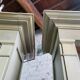 Magnificent pair of green painted fir bookcase display cabinet early 20th century